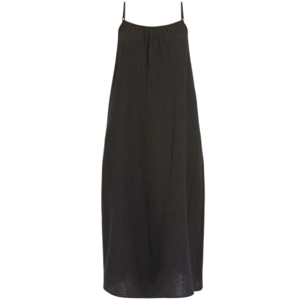 Sol Angeles NEW Gauzy Black Maxi Dress Pockets Adjustable Straps Women SZ XL/XXL